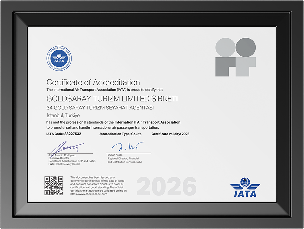 Goldsaray Turizm Limited Şirketi IATA Belgesi